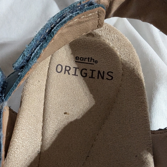 Earth Origins Sandals Womens Size 10 W Teal Suede Birdine Comfort Slingback - Picture 7 of 9